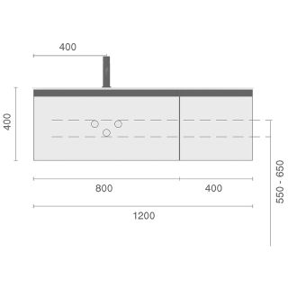 Тумба под раковину Armadi Art Quatro 790-M2-120-OA-A 120 см чёрный/антрацит